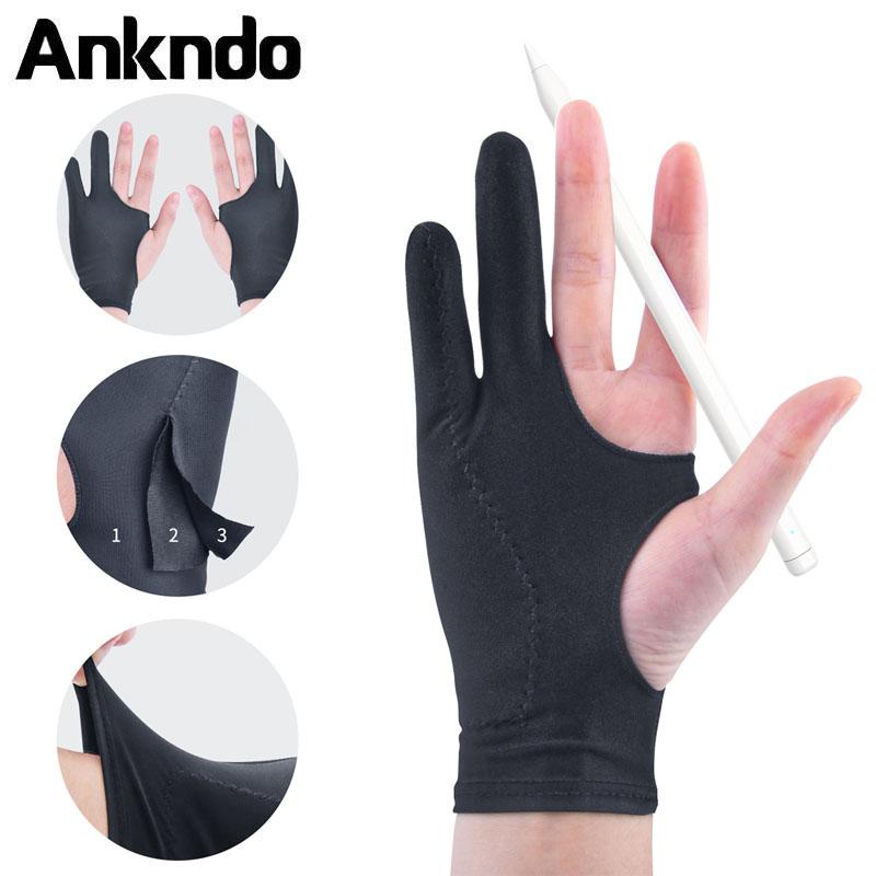 Ankndo ถุงมือปากกาสไตลัส 2 นิ้ว ยืดหยุ่น กันหมอก อุปกรณ์เสริม สําหรับวาดภาพระบายสี