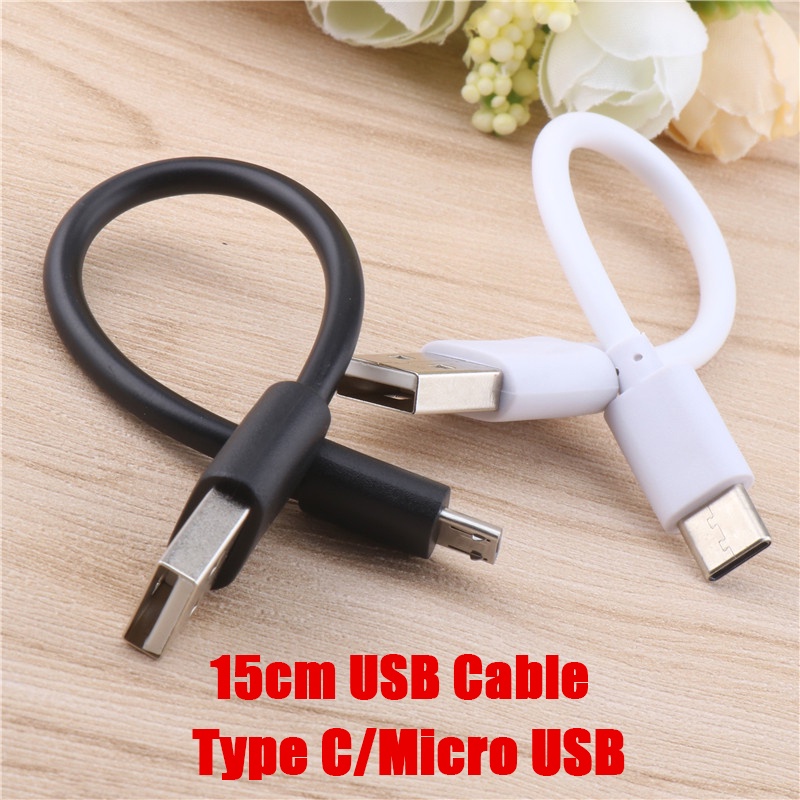 สายชาร์จ Type C Micro USB 15 ซม. ชาร์จเร็ว สําหรับ Samsung Huawei Android Phone Sync Data Cord USB Adapter Cable