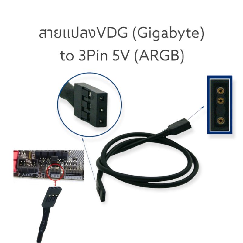 สายแปลงVDG (Gigabyte) เป็น 3Pin 5V (ARGB)