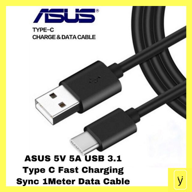 Asus 5V 5A USB 3.1 Type C Sync 1Meter สายเคเบิลข้อมูลการชาร์จอย่างรวดเร็ว