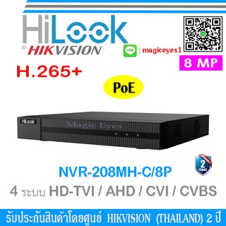 HiLook NVR 8MP รุ่น NVR-208MH-C/8P 8CH 4 ระบบ HD-TVI / AHD / CVI / CVBS (1)