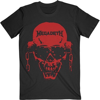 คอลูกเรือเสื้อยืดคอกลมMegadeth เสื้อยืดลําลอง ผ้าฝ้าย แขนสั้น คอกลม ทรงสลิมฟิต สีแดง สําหรับผู้ชาย เหมาะกับฤดูร้อนผ้าฝ้า