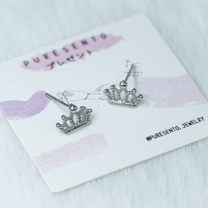 ต่างหูเงินแท้92.5% พร้อมส่ง👑ลายมงกุฎ👑ต่างหูเงินแท้92.5%