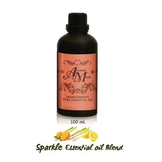 Aroma&amp;More Sparkle Essential Oil Blend 100% น้ำมันหอมระเหยสูตรผสม กลิ่นหอมสดชื่น สะอาดกับตะไคร้ไทยและกลุ่มส้ม 100ML