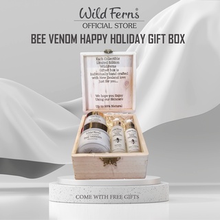 WILD FERNS (ไวล์ดเฟิร์นส) BEE VENOM HOLIDAY WOODEN GIFT BOX (LIMITED EDITION) ชุดเซ็ทกล่องของขวัญ HANDMADE บีวีนอมเพื่อผ