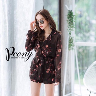 Peony - Gerly black flower set