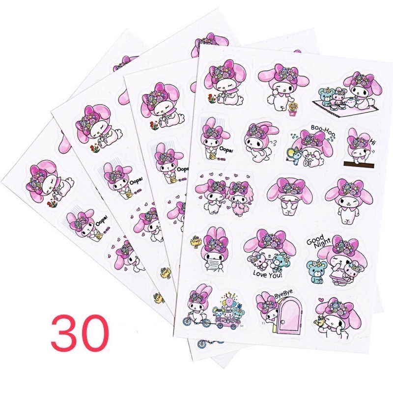 AA สติ๊กเกอร์ไดคัท หมี กระต่าย เกาหลี ติดเคส โน๊ตบุ๊ค ตกแต่ง ปิดผนึก สติ๊กเกอร์น่ารัก