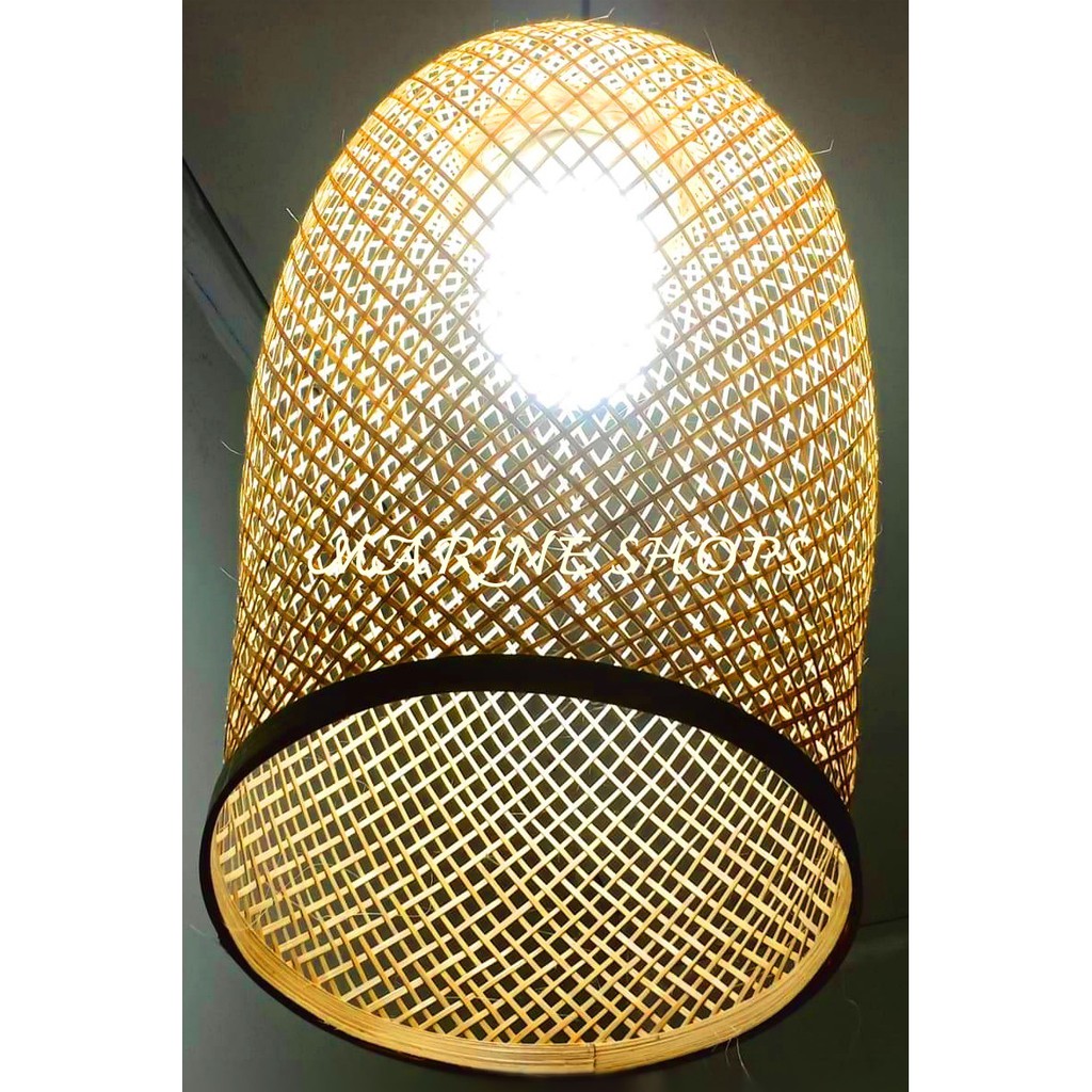 MARINE SHOPS มารีน ช็อป  โคมไฟไม้ไผ่สาน จักสาน ประดับ ตกแต่ง เพดาน  ทรงสุ่มยาว สุ่ม - รูปที่ 5