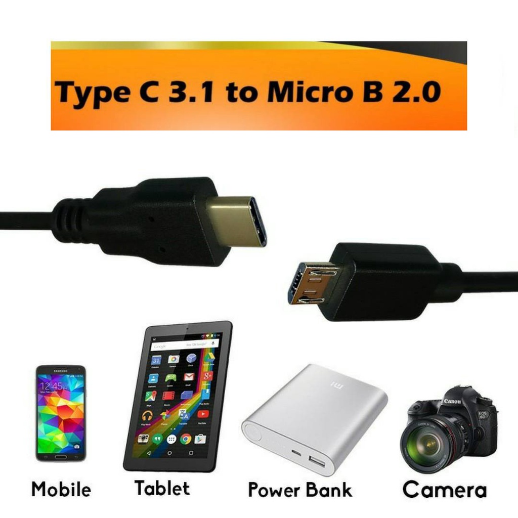 สายชาร์จ สายแปลง TypeC To Micro V2.0 สำหรับ ชาร์จมือถือ ชาร์จกล้อง เชื่องต่อข้อมูลผ่าน OTG ซิงค์ข้อมูลผ่านคอมพิวเตอร์