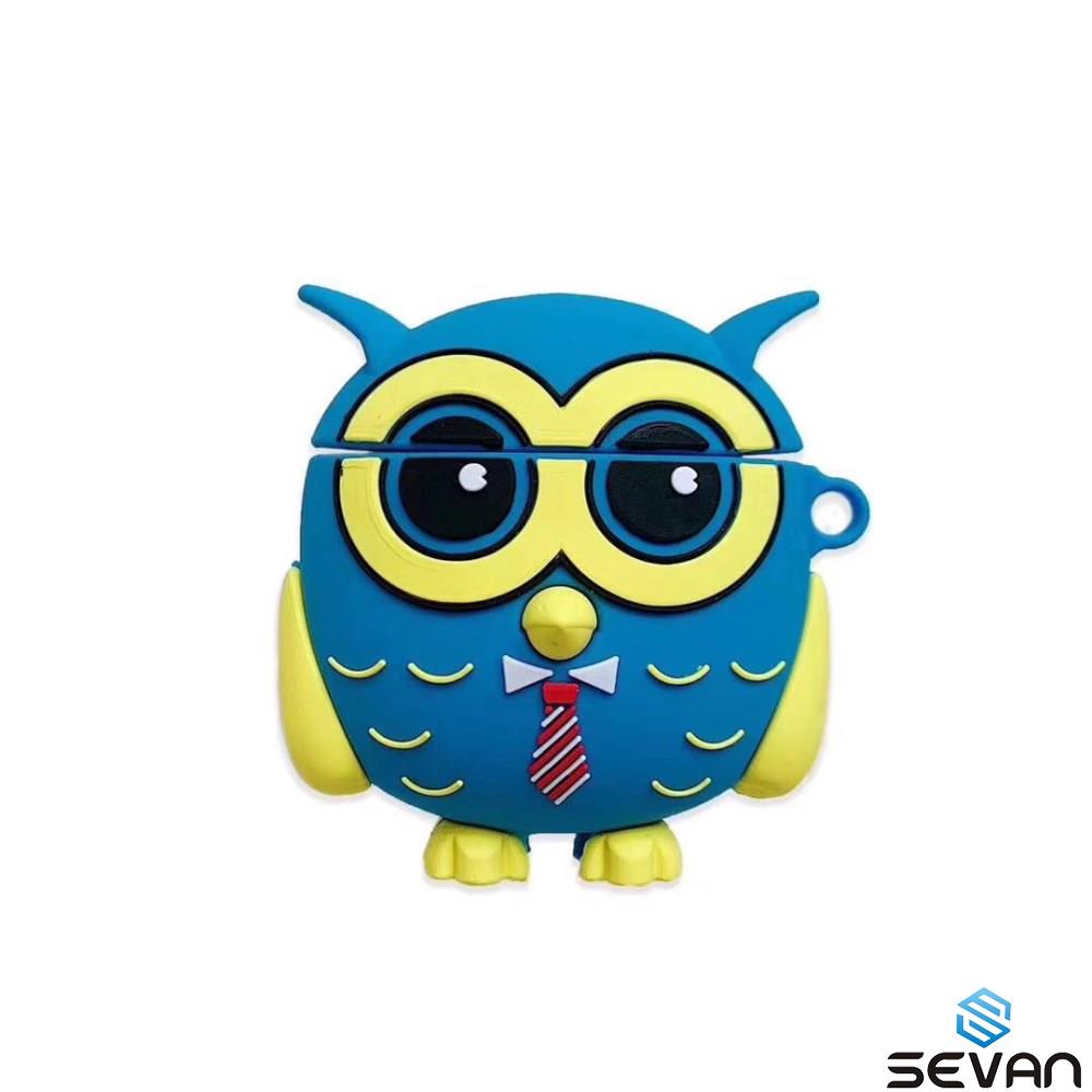 Silicone Cute Owl Case for Apple AirPods with Charging Case (2019)/(2016)/Wireless Charging Case