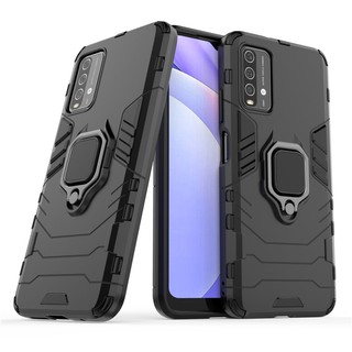 เคส Redmi 9T ฮาร์ดเคสกันกระแทกเคสโทรศัพท์ Hybrid Armor Shockproof Ring Case Redmi9T 9 T Cover Stand