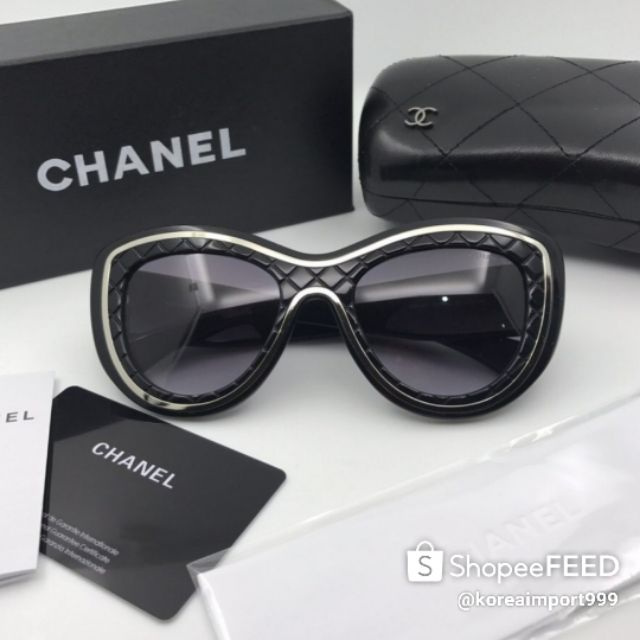 chanel logo frame sunglasses