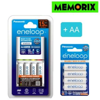 ถูกที่สุด ของแท้ Orignal แท่นชาร์จ 1.5hrs. พร้อมถ่านชาร์จ 8 ก้อน AA 2000mAh Panasonic eneloop Battery Quick Charger