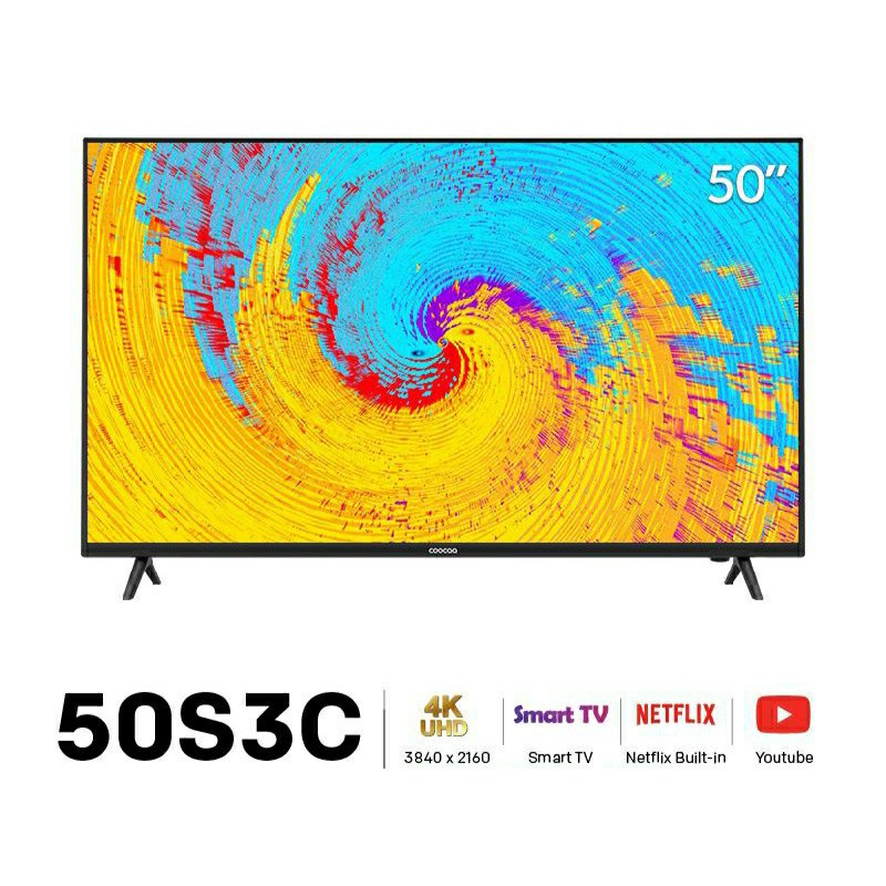 ส่งฟรี COOCAA 50S3C ทีวี 50 นิ้ว  Smart TV สมาร์ท 4K โทรทัศน์  Wifi