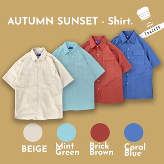 The CRACKER l Autumn Sunset Shirt : เสื้อเชิ้ตโอเว่อไซส์ ผลิตจากผ้าฝ้ายอย่างดี