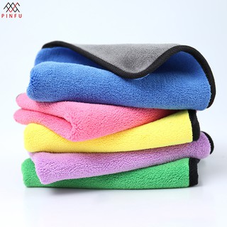 PINFU_SHOP ผ้าไมโครไฟเบอร์ เกรดพรีเมี่ยม หนานุ่ม ซับน้ำไว ขนาด 30x30cm อย่างดี