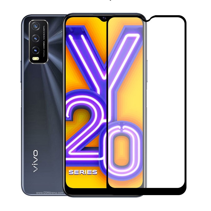 CASE888 กระจกนิรภัย 5D 6D 9D 21D Vivo Y20 / Y20s / Y20i Full Coverage Ultra HD - สีดํา