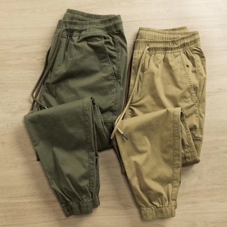 Cargo pants【M-3XL】Korean style street hip-hop trend mens wear-resistant cargo pants high quality personality multi-pocket training cargo pants Oversized loose and comfortable ankle pants