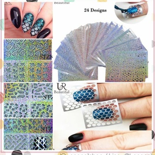 สติ๊กเกอร์ฉลุ 24แผ่น ทำลายบนเล็บ (opi orly zoya essie)