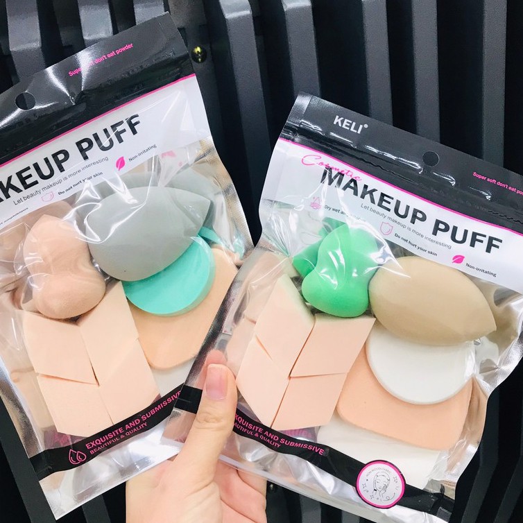 1033 ฟองน้ำแต่งหน้าเกลี่ยรองพื้น MAKEUP PUFF หลากหลายแบบ ฟองน้ำแต่งหน้า สำหรับลงรองพื้น แป้งพัฟฟองน้ำ