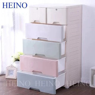 HEINOกว้าง58cmลิ้นชักเก็บของสีพาสเทลตู้เสื้อผ้า ของแบบหลายชั้น ไม่มีกลิ่น ปลอดสารพิษ 5/4/3ชั้น