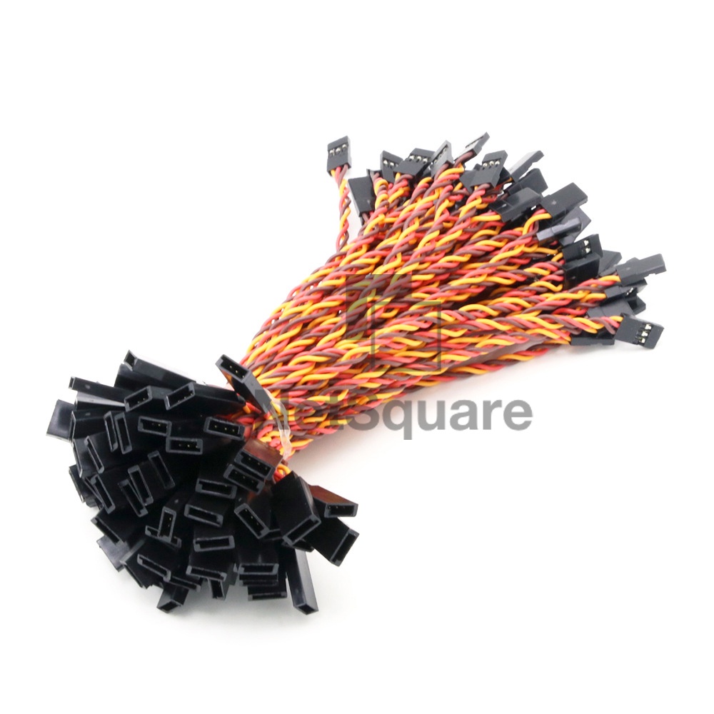 สายต่อเซอร์โว-Servo Extension Cable Lead Wire 15cm 3.93 inch 3 Pin Cord Male to Male JR Plug for Futaba