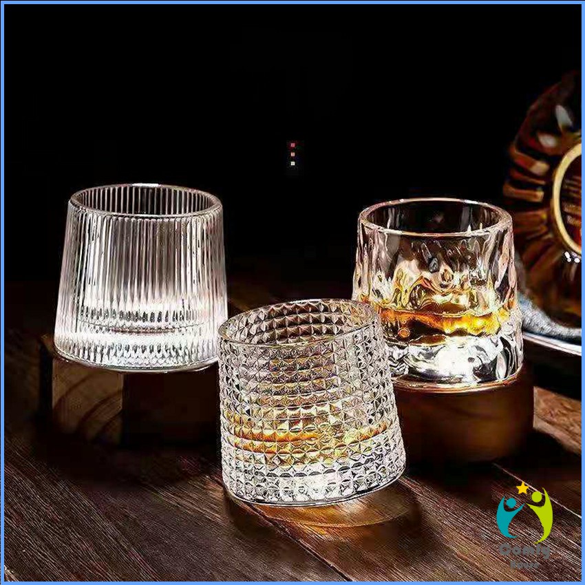 Comfy แก้วก้นลูกข่าง ถ้วยกาแฟ  แก้วไวน์ ป จะไม่หก ลายคลาสสิก Creative wine glass
