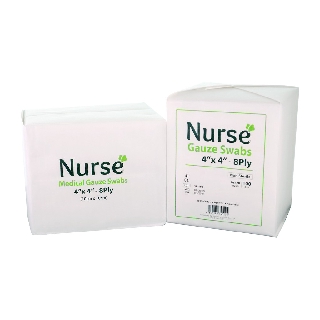 ผ้าก๊อซ พับอย่างดี - Nurse Gauze Swabs  4"x4" - 8Ply 100 ชิ้น/ห่อ (100pcs)