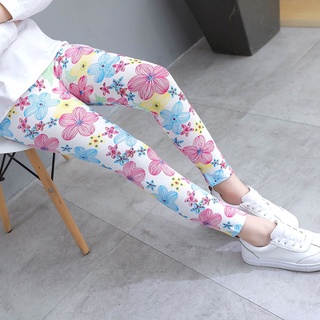 【ZY】Spot 90-150CM girls modal nine-point leggings cute printed tights stretch slim leggings women baby casual nine-point pants air-conditioned pants pajamas Korean childrens pants