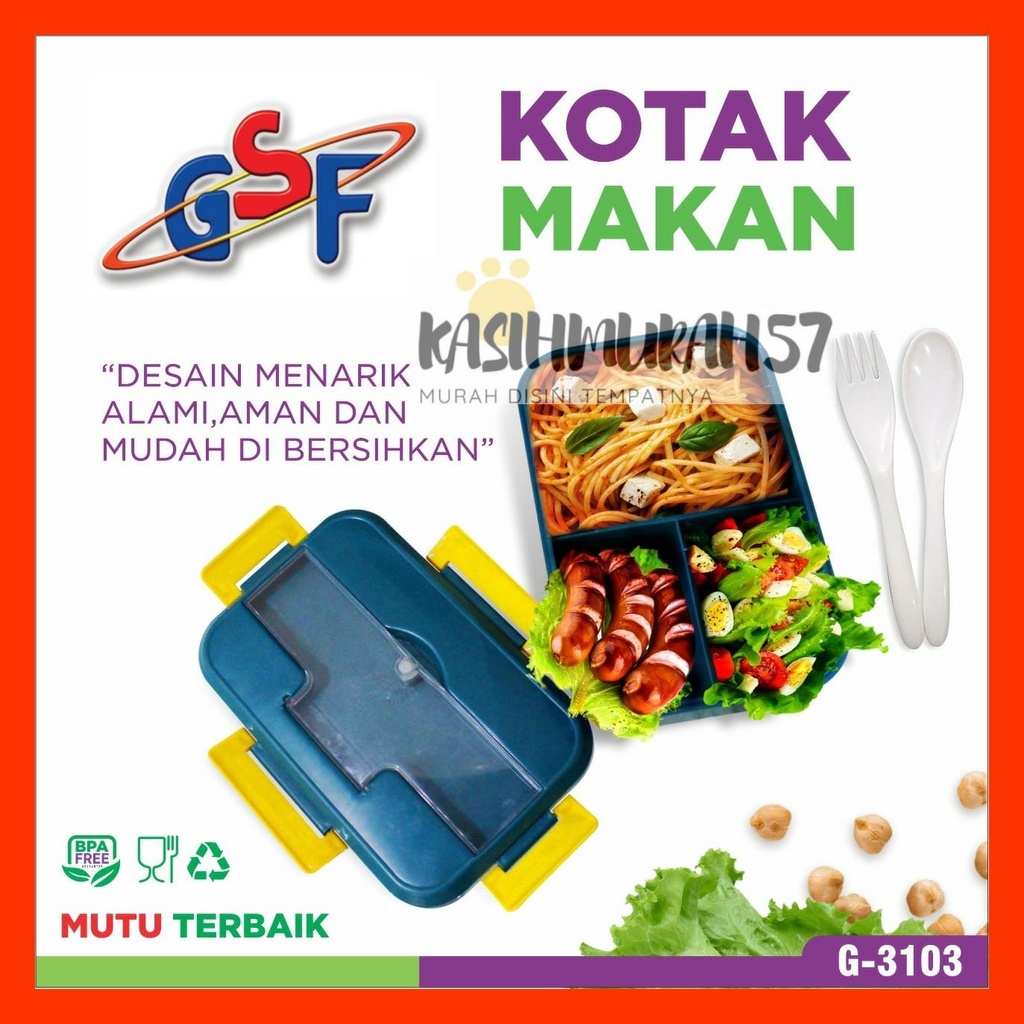 LUNCH BOX SET / WHEAT STRAW LUNCH BOX FREE SPOON FORK / GSF 3103 LUNCH BOX / GSF G-3103 LUNCH BOX