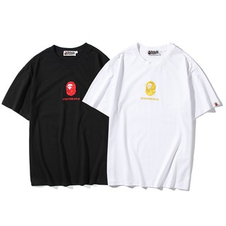 Bape 2022ss เสื้อยืดแขนสั้นปักลายลิงสไตล์ญี่ปุ่น