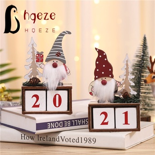 ราคาถูก Christmas Table Decorations Wood Calendar Crafts Santa Claus Faceless Doll Wood Ornaments for Home Decor tiktok