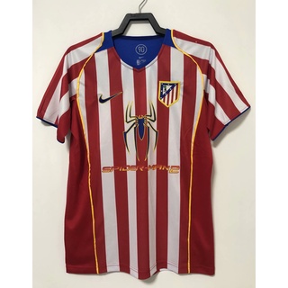 เสื้อกีฬาแขนสั้น ลายทีมชาติฟุตบอล Atletico Madrid 04-05 ไซซ์ S-XXL AAA