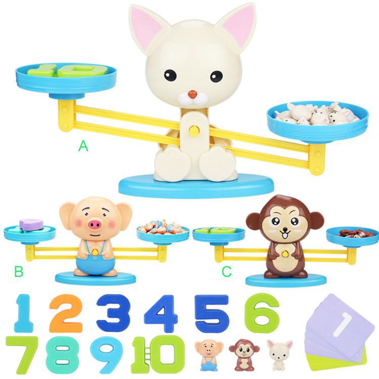 toy606ตาชั่งคณิตศาสตร์ Match Balance ของเล่นเด็ก เครื่้องชั่งสมดุล สอนเลข