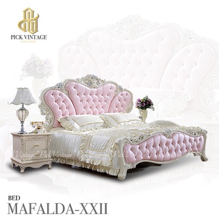 MAFALDA-XXII BED เตียงนอนเจ้าหญิง หลุยส์ 6ฟุต สีซอฟท์ไวท์ รุ่น มาเฟลดา 22