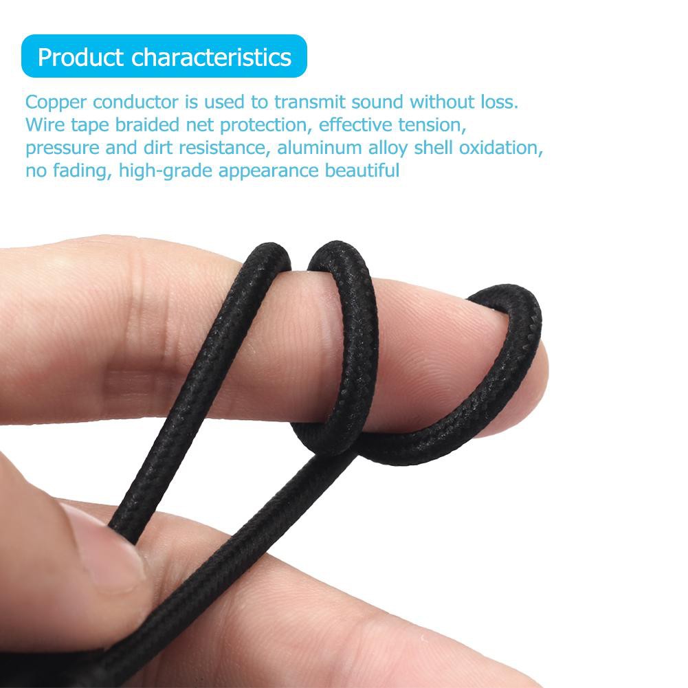 3.5mm Jack Male to 2 RCA Cotton Braided Aux Cable for Home Theater Speaker Jack Male Speaker #7