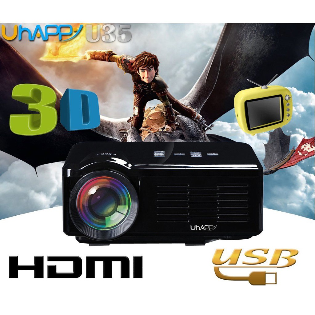 800 Lumens Multimedia Home Cinema Theater Mini LED 3D Projector HD 1080P HDMI TV