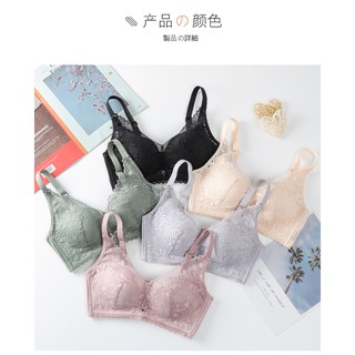 Braไร้โครง Sexy Soft Bra เสื้อในลูกไม้ลายดอก แฟชั่นใหม่ ชุดชั้นในไร้โครงระบายอากาศสบายรวบรวมไม่มีขอบ #2932