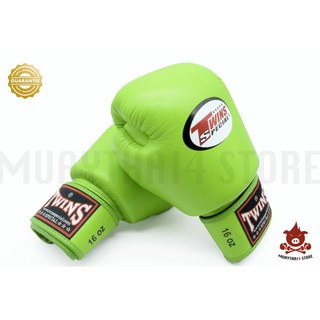 นวมชกมวย TWINS SPECIAL BOXING GLOVES BGVL-3 Green นวมต่อยมวย หนังแท้ สีเขียว