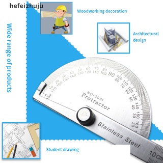 Hefeizhuju ไม้โปรแทรกเตอร์ สเตนเลส โลหะ 180 องศา สําหรับวัดมุม