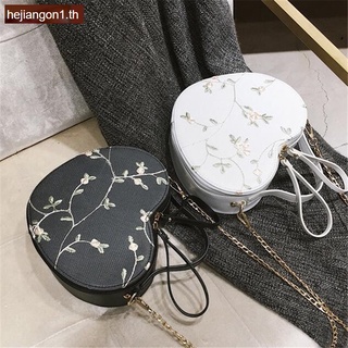 Cute Heart Shaped Chain Handbags Classic Style  Shoulder Bag Flower Printed Messenger Bag