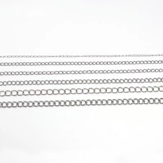 โซ่เครื่องประดับสแตนเลส 0.3-0.8mm 2-5 เมตร DIY สร้อยข้อมือสร้อยคอ สายคล้องจี้พวงกุญแจ อุปกรณ์ทำเครื่องประดับ St.kunkka