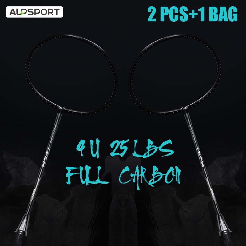 ALP RR 2 ชิ้น 4U G5 Original Design คาร์บอนไฟเบอร์ 20-22Lbs Strung ไม้แบดมินตันพร้อมสายฟรีด้ามจับและกระเป๋า Professional Offensive ประเภท Reket Pro Racquet อุปกรณ์กีฬา