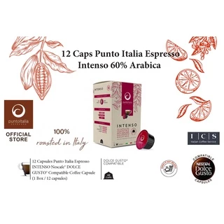 กาแฟแคปซูล INTENSO อาราบิก้า 60% สำหรับเครื่องDOLCE GUSTO® (12 แคปซูล) (PUNTO ITALIA ESPRESSO BRAND)