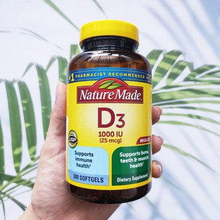 67% OFF ราคา Sale!!! EXP: 10/2023 วิตามินดี3 VitaminD3 1000IU (25mcg) 300 Softgels (Nature Made®) Support Immune Health