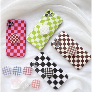 (พร้อมส่ง⌗♡ᵎ) Griptok ใสลายตารางหมากรุก สีสวยหลากหลาย พาสเทลสไตล์มินิมอล ลายเข้ากับเคสง่าย น่ารักนุ้บนิ้บมาก