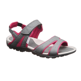 รองเท้ารัดส้นผู้หญิง รองเท้ารัดส้น QUECHUA Womens walking sandals NH100 Grey Pink