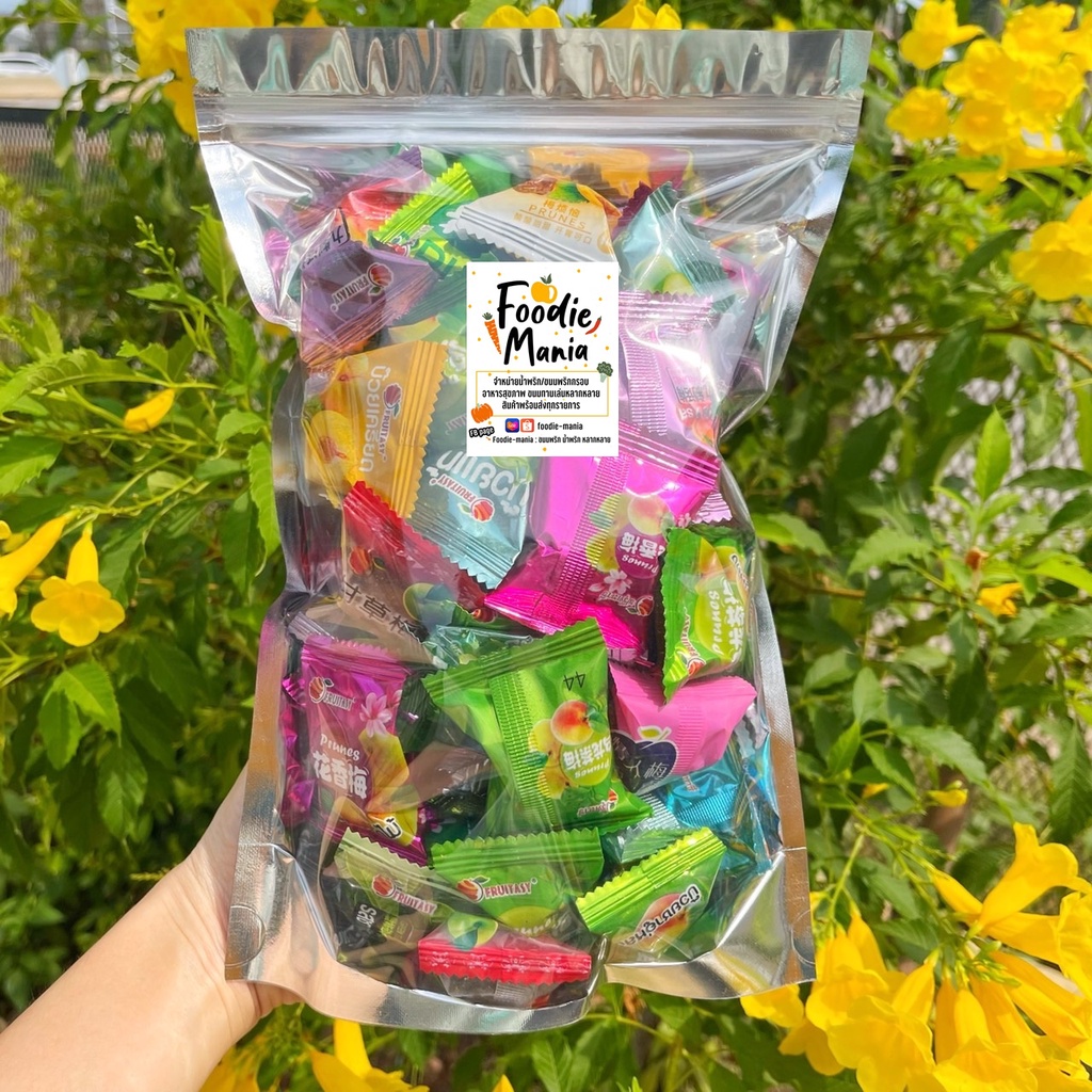 บ๊วยผลไม้คละรส1ถุง 100g.-29บาท 4ถุง100บาทเท่านั้นจ้า! บ๊วย บ๊วยผลไม้ เยลลี่ผลไม้ เยลลี่คละรส เยลลี่แ