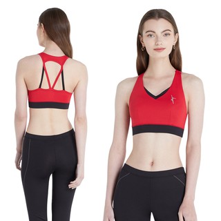 Cherilon เชอรีล่อน Sport Bra สปอร์ตบรา บรา ออกกำลังกาย สีแดง ไร้โครง นุ่ม กระชับ ระบายอากาศดี ใส่สบาย MPN-BNA213-RE