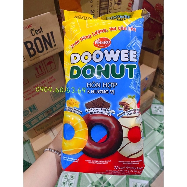 Doowee DONUT 3 รสชาติ ( 360g 12 ชิ ้ น x 30g